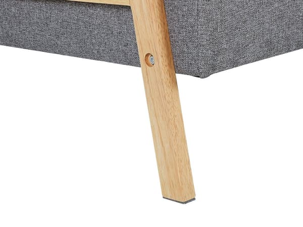 Bäddsoffa 3-sits Ljusgrå Tygklädsel Klick Klack funktion Träram och Armstöd