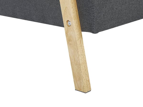 Bäddsoffa 3-sits Mörkgrå Tygklädsel Klick Klack Träram och Armstöd