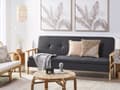 Miniatyrbillede 2 af 11: Mørkegrå lyst træ sovesofa 3-personers quiltet retro stil