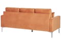 Pikkukuva 5 / 10: Sohva kolmelle oranssi samettinen 83 x 183 x 78 cm metalliset jalat retro tyyli