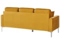 Pikkukuva 7 / 11: Sohva kolmelle keltainen samettinen 83 x 183 x 78 cm metalliset jalat retro tyyli
