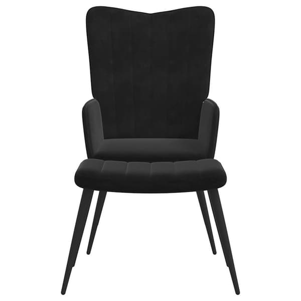 vidaXL Vilstol med fotpall svart sammet