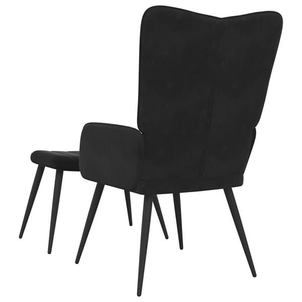 vidaXL Vilstol med fotpall svart sammet