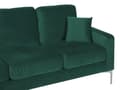 Miniatyrbillede 6 af 10: 3-personers Sofa Mørkegrøn Velour Sølvben Tykt Sæde Retro Design Hynder
