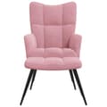 Miniatyrbild 4 av 11: vidaXL Vilstol med fotpall rosa sammet