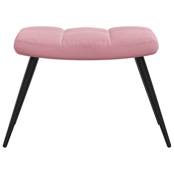vidaXL Vilstol med fotpall rosa sammet