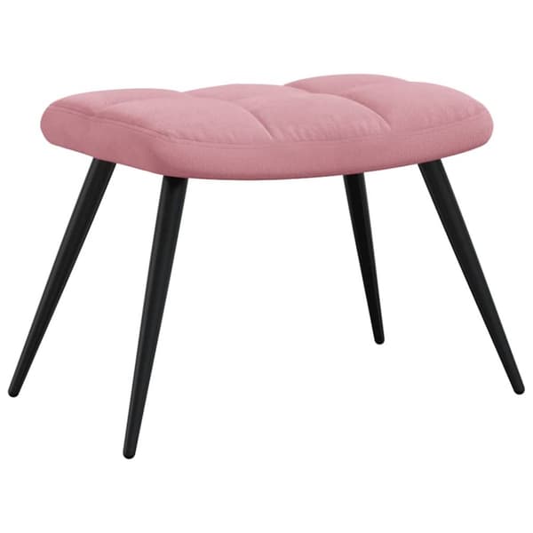 vidaXL Vilstol med fotpall rosa sammet