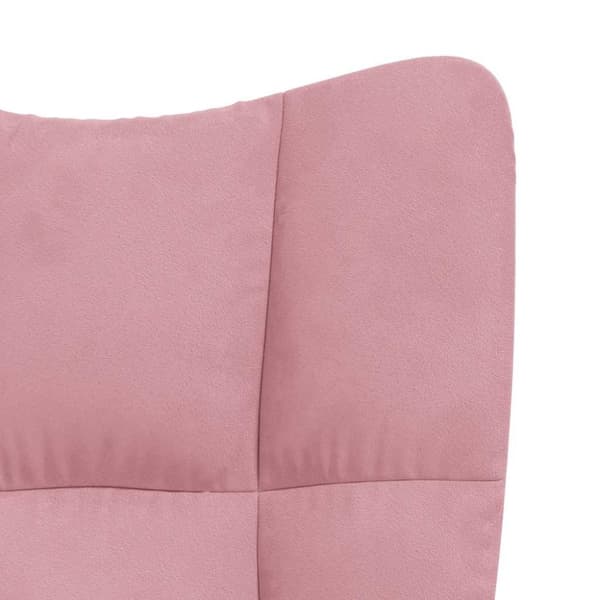vidaXL Vilstol med fotpall rosa sammet