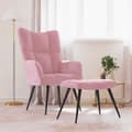 Miniatyrbild 2 av 11: vidaXL Vilstol med fotpall rosa sammet
