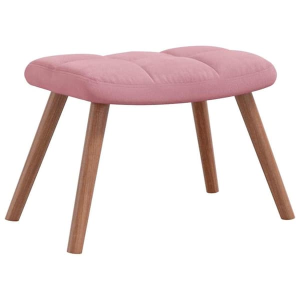 vidaXL Vilstol med fotpall rosa sammet
