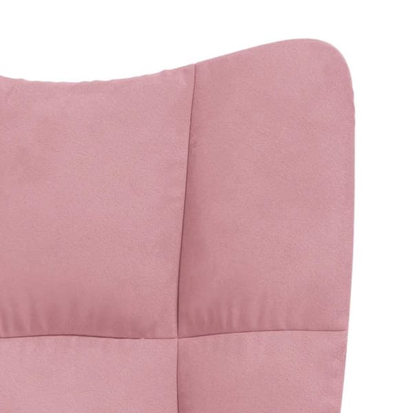 vidaXL Vilstol med fotpall rosa sammet