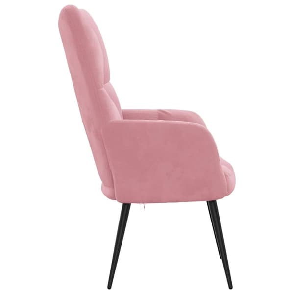 vidaXL lænestol fløjl pink