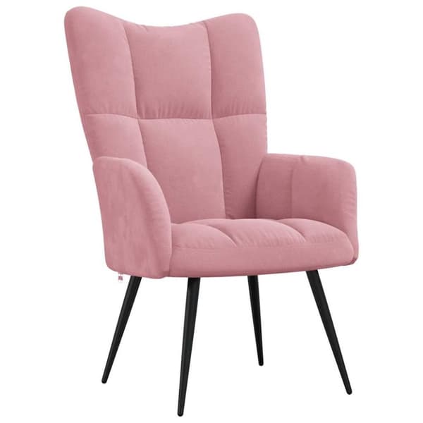 vidaXL lænestol fløjl pink