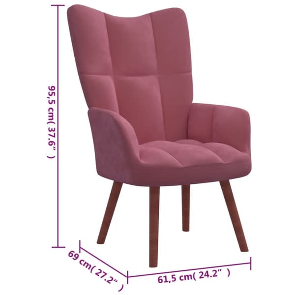 vidaXL lænestol fløjl pink