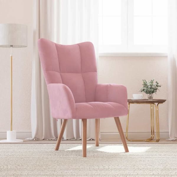 vidaXL lænestol fløjl pink