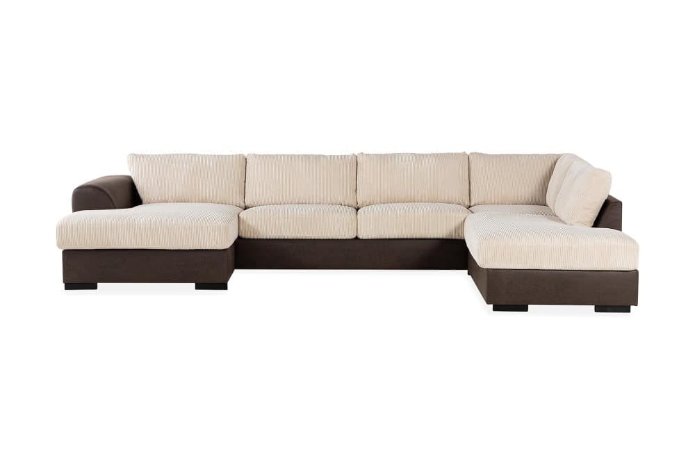 AUSTIN U-Soffa Divan Vänster Beige/Brun