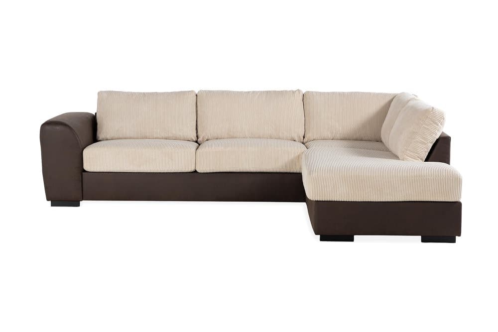 AUSTIN 3-sits Schäslong Höger Beige/Brun