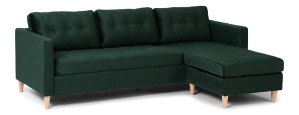 Marino soffa BA1, schäslong höger eller vänster velour grön.