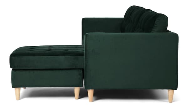 Marino soffa BA1, schäslong höger eller vänster velour grön.