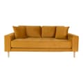 Miniatyrbillede 1 af 4: Lido sofa 2,5 pers. velour inkl. 2 pyntepuder, sennepsgul.