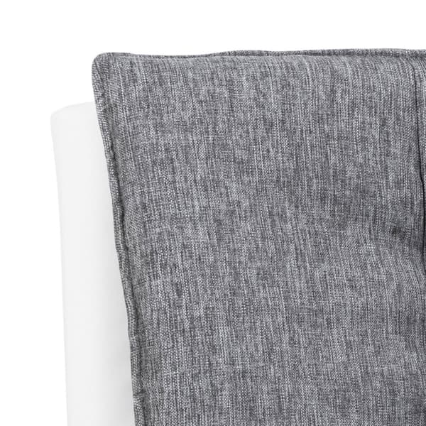 Fanny sovesofa med topp i lys grå og bunn i hvit PU kunstskinn.