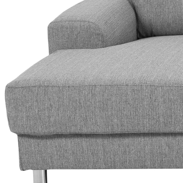 Carla hjørnesofa med sjeselong til høyre i lys grå.