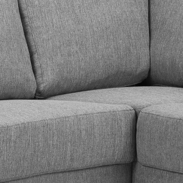 Carla hjørnesofa med sjeselong til høyre i lys grå.
