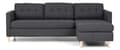 Miniatyrbilde 4 av 10: Marino sofa, sjeselongsofa høyre eller venstrevent i stoff mørk grå og med treben.