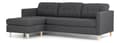 Miniatyrbilde 6 av 10: Marino sofa, sjeselongsofa høyre eller venstrevent i stoff mørk grå og med treben.