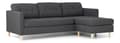 Miniatyrbilde 2 av 10: Marino sofa, sjeselongsofa høyre eller venstrevent i stoff mørk grå og med treben.