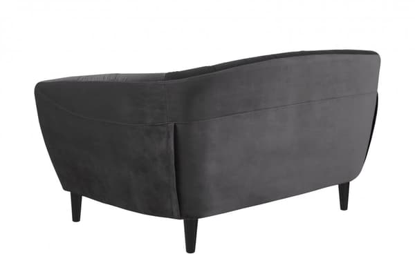 Rian sofa 2 seter mørk grå med svarte ben.