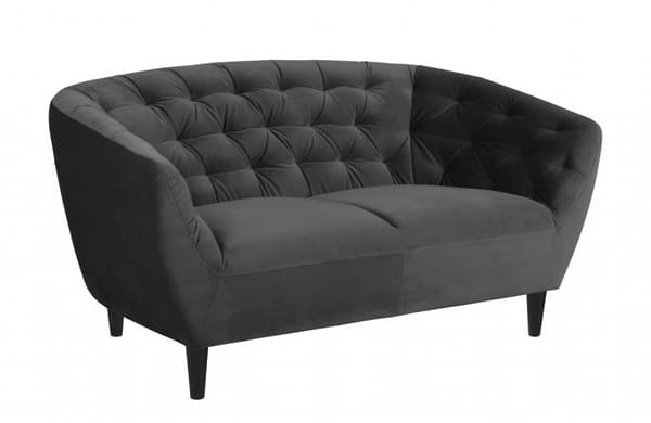 Rian sofa 2 seter mørk grå med svarte ben.