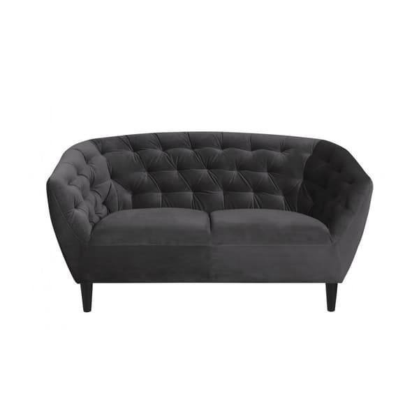 Rian sofa 2 seter mørk grå med svarte ben.