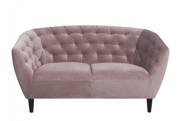 Rian sofa 2 seter støvet rosa med svarte ben.