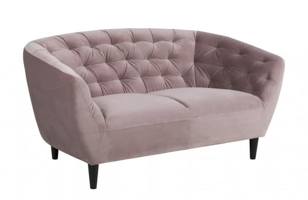 Rian sofa 2 seter støvet rosa med svarte ben.