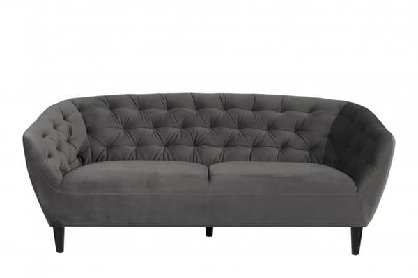 Rian sofa 3 seter mørk grå med svarte ben.