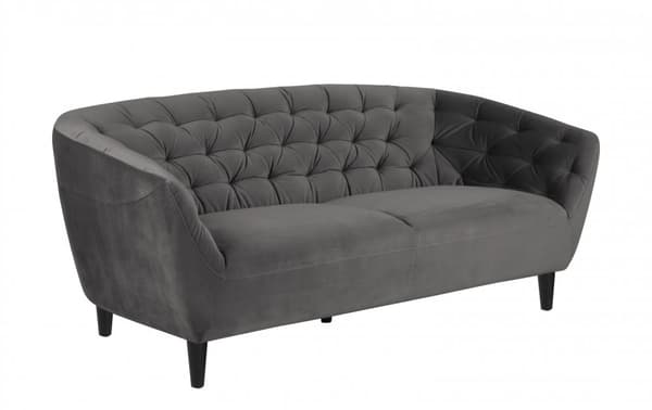 Rian sofa 3 seter mørk grå med svarte ben.