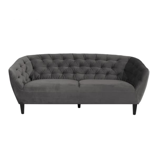 Rian sofa 3 seter mørk grå med svarte ben.