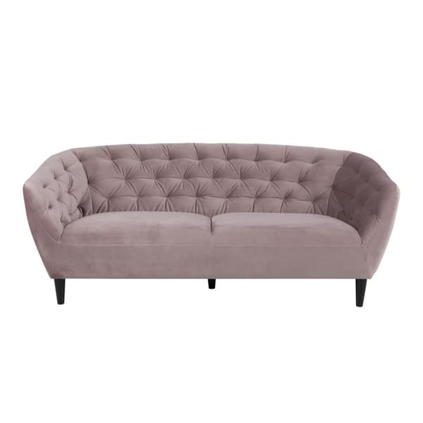 Rian sofa 3 seter støvet rosa med svarte ben.