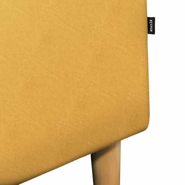 Marino sofa, sjeselongsofa høyre eller venstrevent i stoff karri gul og med treben.