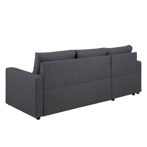 Sander sovesofa med sjeselong, oppbevaring og uttrekk grå.
