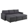 Miniatyrbilde 4 av 9: Sander sovesofa med sjeselong, oppbevaring og uttrekk grå.