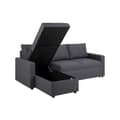 Miniatyrbilde 5 av 9: Sander sovesofa med sjeselong, oppbevaring og uttrekk grå.