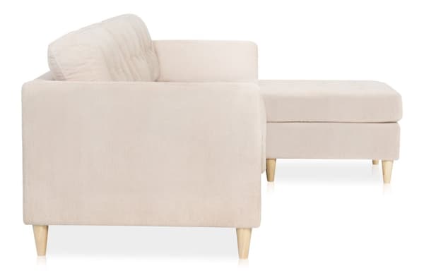 Marino sofa AB1, sjeselongsofa høyre eller venstresnudd i fløjl sannfarget.