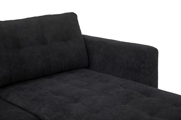 Marino sofa AB3, sjeselongsofa høyre eller venstresnudd i fløjl svart.