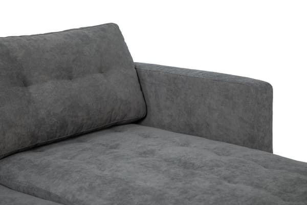 Marino sofa, sjeselongsofa høyre eller venstresnudd i fløjl grå.