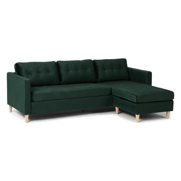 Marino sofa BA1, sjeselongsofa høyre eller venstresnudd i velur grønn.