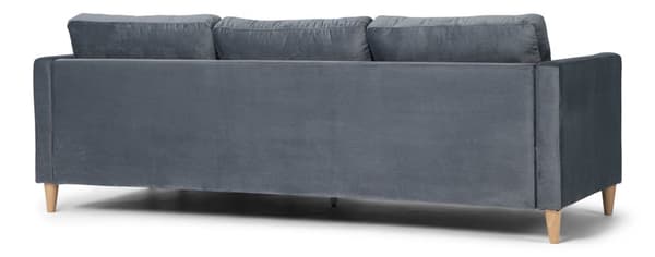 Marino sofa BA3, sjeselongsofa høyre eller venstresnudd i velur grå.