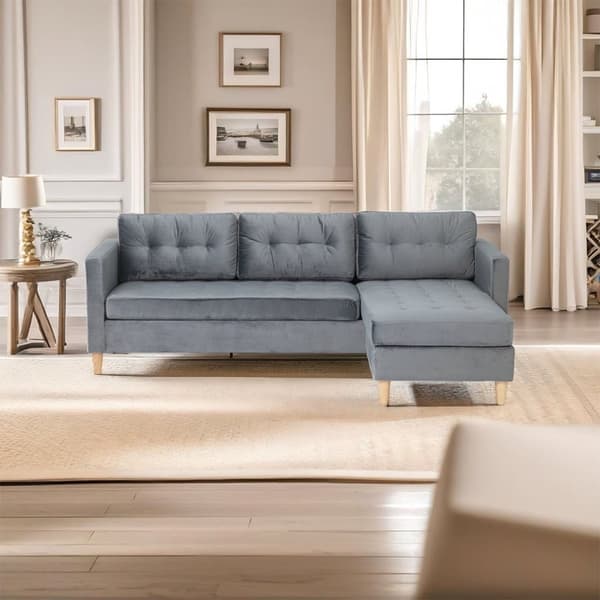 Marino sofa BA3, sjeselongsofa høyre eller venstresnudd i velur grå.