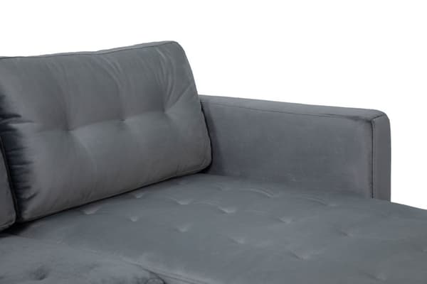 Marino sofa BA3, sjeselongsofa høyre eller venstresnudd i velur grå.